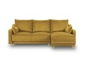 Coltar extensibil reversibil, Pansy, Mazzini Sofas, 4 locuri, cu lada de depozitare, 220x150x90 cm, catifea, galben