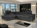 Coltar extensibil stanga 4 locuri ELTAP, ERI-31, Eridano, 275x202x88 cm, lemn/poliester, gri antracit