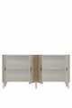 Consola, Hanah Home, Ilay 150, 150x75x32 cm, White / Travertine / Silver