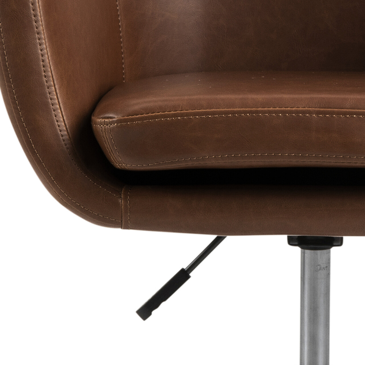 Scaun de birou Nora, Actona, 58x58x91 cm, rotativ, piele ecologica/otel, brandy - view 3