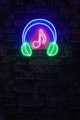 Decoratiune luminoasa LED, Music Sound Headphones, Benzi flexibile de neon, DC 12 V, Roz / Verde / Albastru