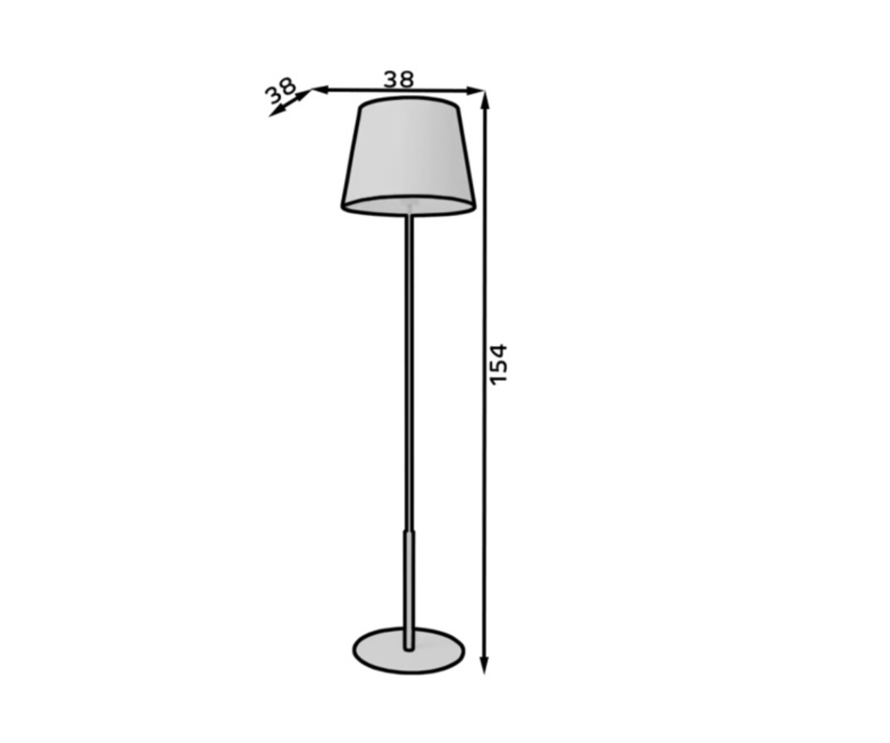 Lampadar ELTAP, Vespillo, 38x154 cm, 1xE27, 15W, otel/PVC, verde/auriu