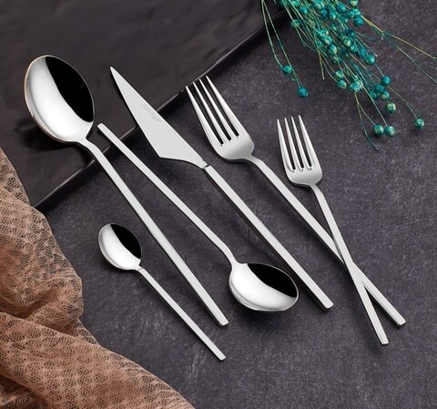 Set tacamuri Boss – Çatal Kaşık Bıçak Takımı, Noble Life, 84 piese, inox, argintiu mezoni.ro