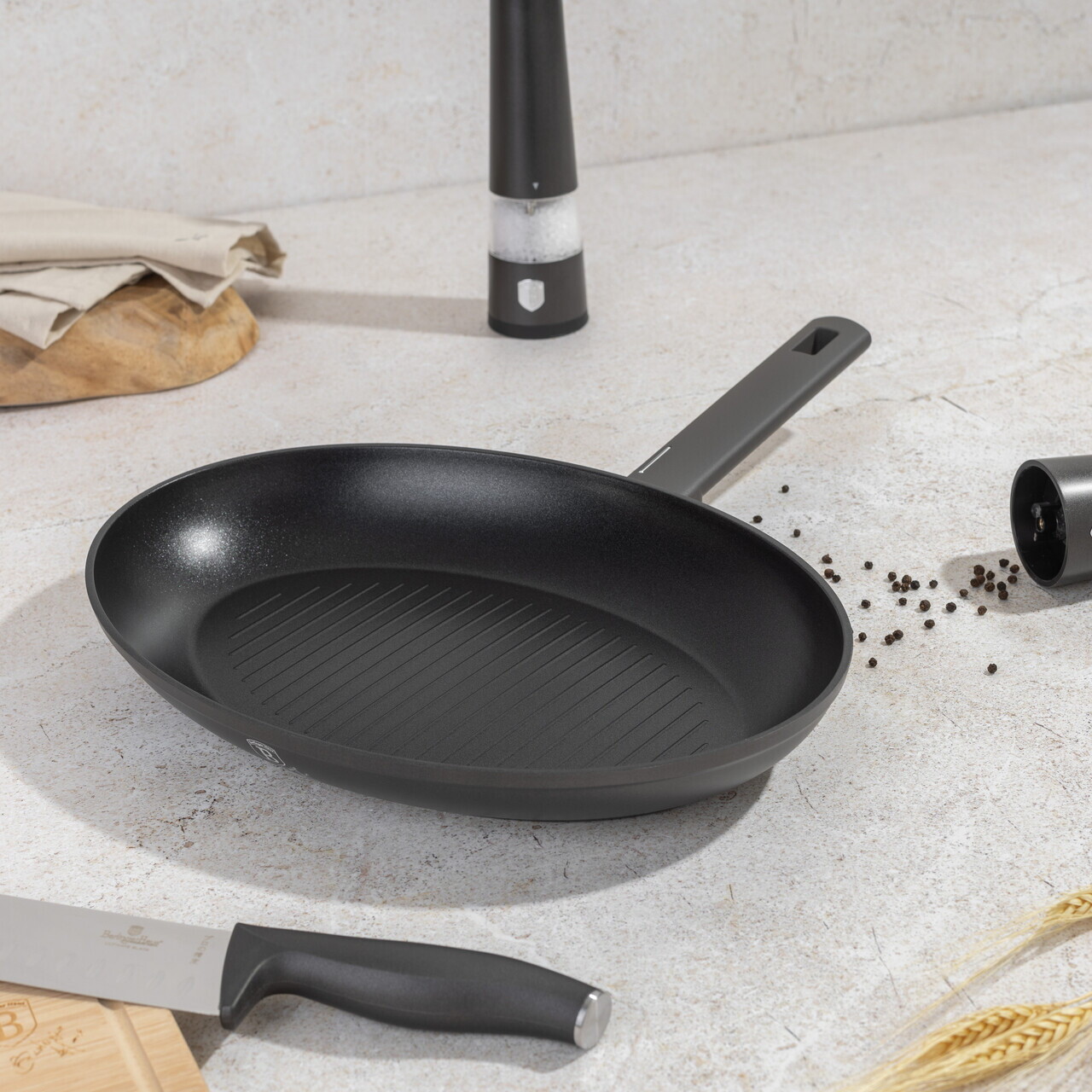 Tigaie pentru peste Berlinger Haus, Anthracite, 35 cm, aluminiu forjat, antracit mat - imagine 3
