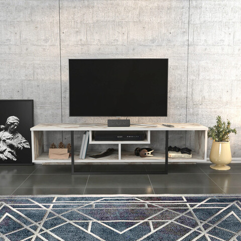 Comoda tv, retricy, asal 150, 150x35.2x40 cm, pal, alb negru
