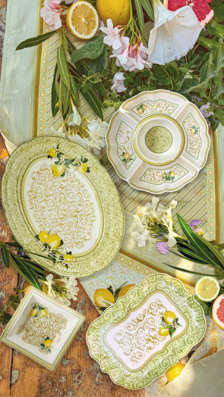 Platou servire Limoni, Brandani, 33 x 24.5 cm, portelan New Bone China - 1 | YEO