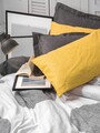 Lenjerie de pat pentru o persoana, 3 piese, 160x220 cm, 100% bumbac ranforce, Cotton Box, Dappled, galben