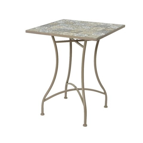 Masa pentru gradina toulouse mosaic, decoris, 58x58x72 cm, crem
