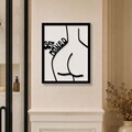 Tablou decorativ, Get Naked, Dimensiune: 20 x 25 cm, Alb/Negru