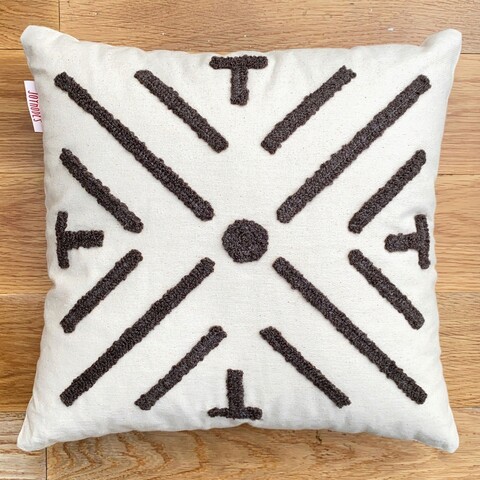Perna, nabu organic woven punch pillow with İnsert, 43x43 cm, bumbac, maro