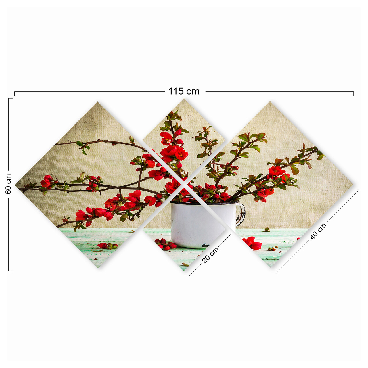 Set 4 tablouri decorative, 4MDF280552241, MDF, Imprimat UV, Multicolor