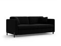 Canapea extensibila 3 locuri, Gloria, Micadoni Home, 206x102x88 cm, catifea, negru
