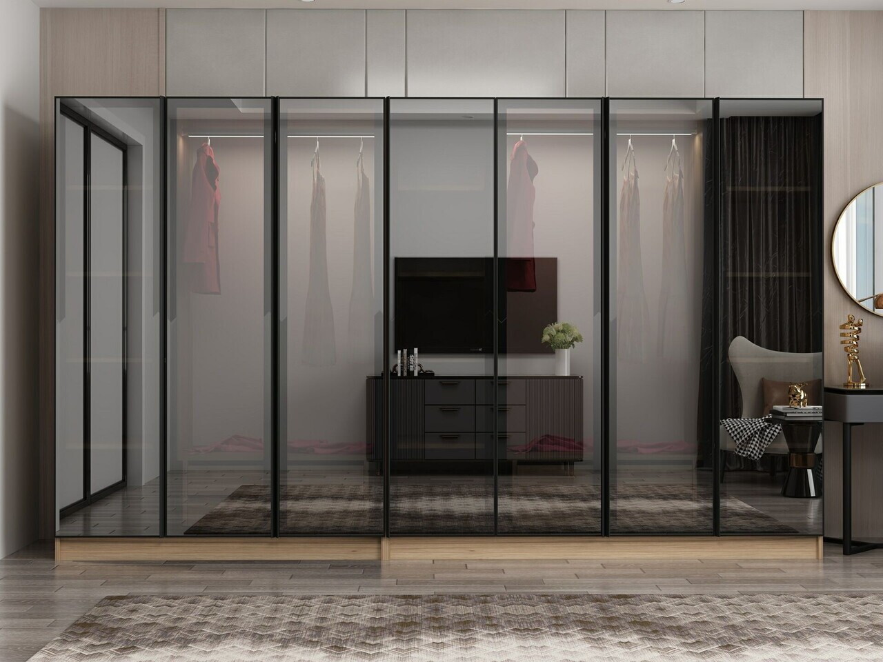 Dulap pentru haine, Hanah Home, Nisa, 315x210x52 cm, Dore