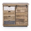 Bufet inferior Tudor, Bizzotto, 90 x 35 x 85 cm, lemn de mango/otel
