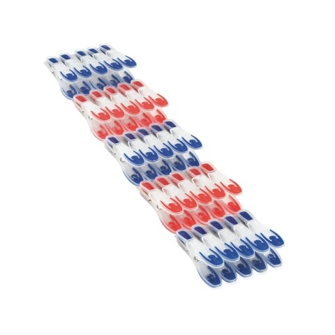 Set 25 de carlige pentru rufe Leifheit, plastic/metal, albastru/rosu