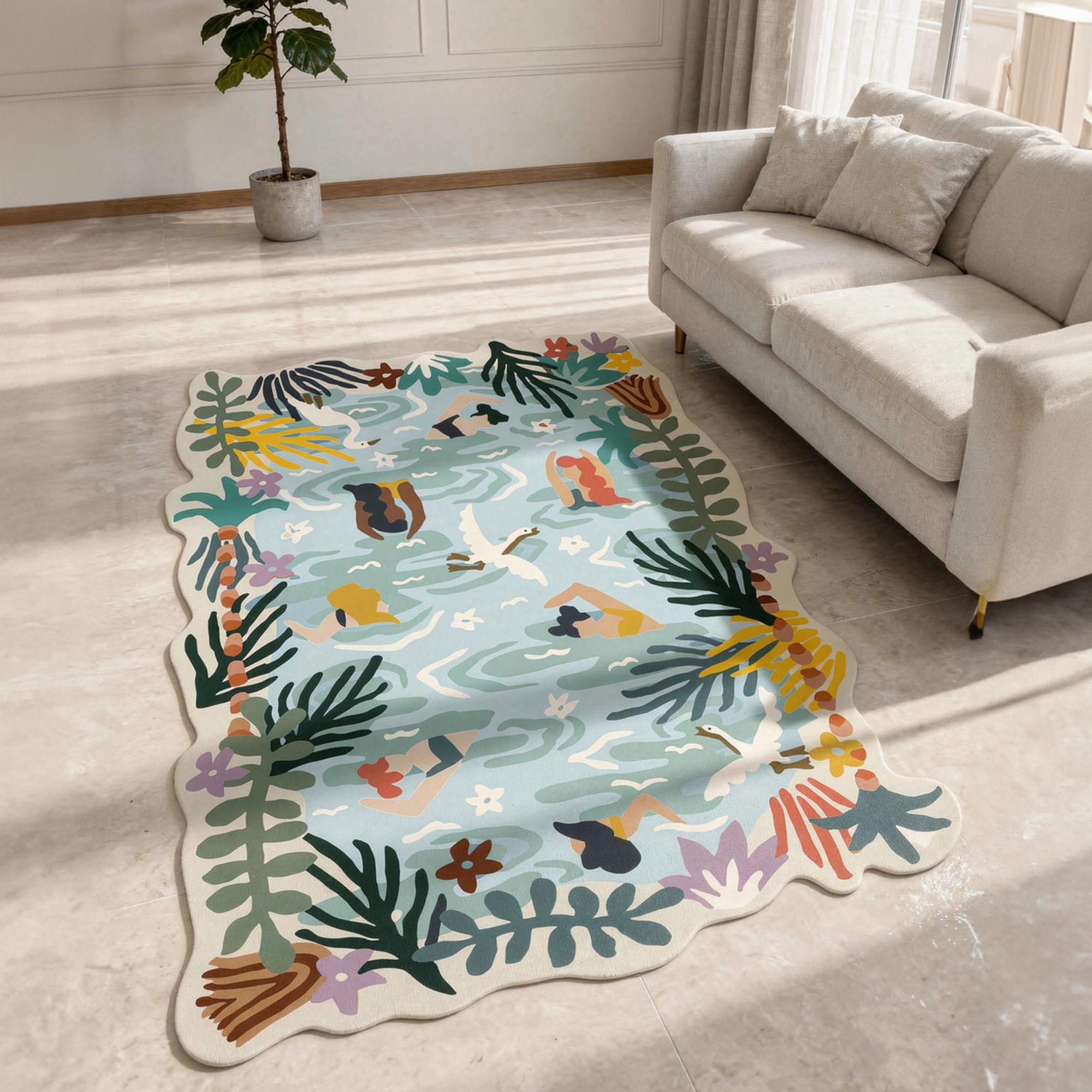 Covor, Fr362, 60x100 cm, Albastru