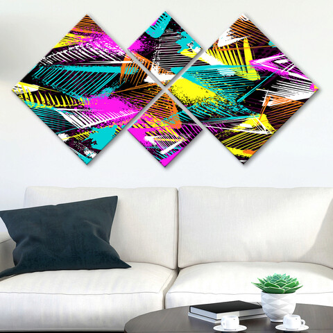 Set 4 tablouri decorative, 4mdf411720004, mdf, imprimat uv, multicolor