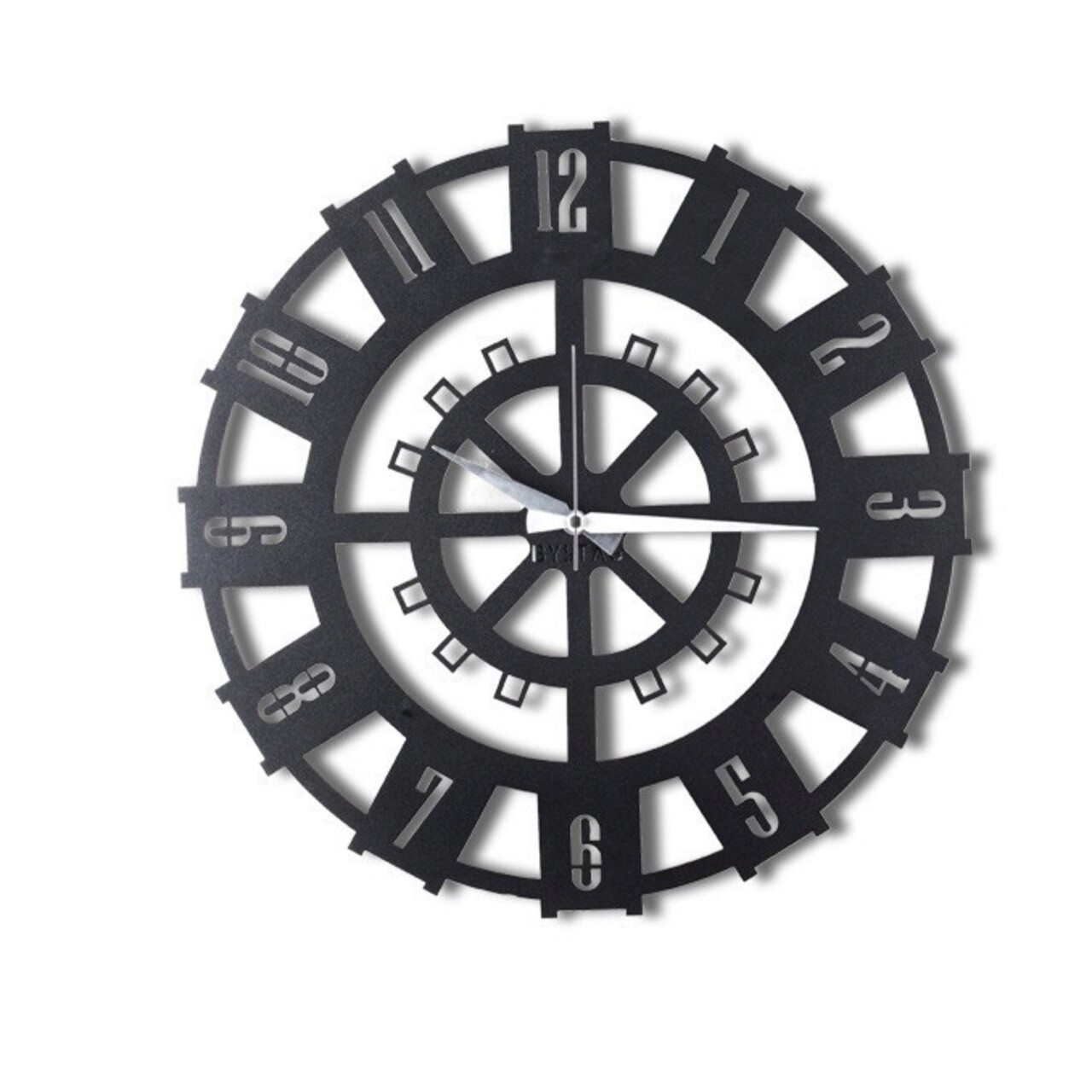 Ceas de perete, Stone XL, Metal, Dimensiune: 70 x 70 cm, Negru - 1 | YEO
