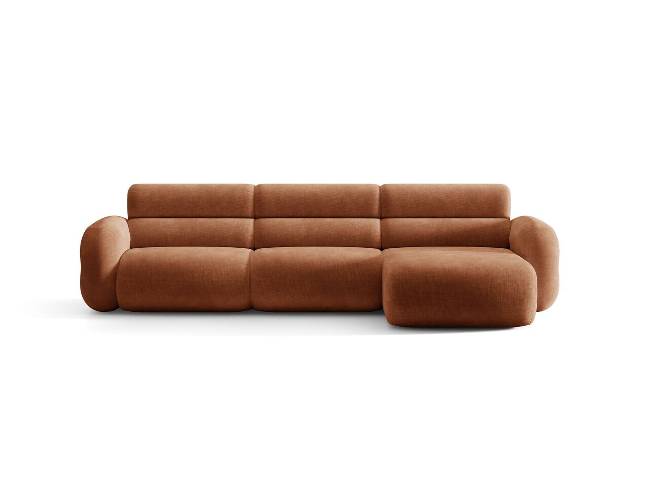 Coltar dreapta 4 locuri, Neo, Micadoni Home, 305x165x83 cm, tesatura Chenille, teracota