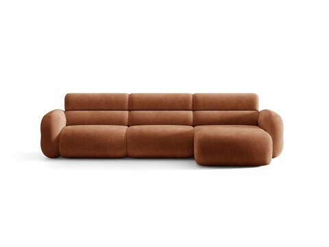 Coltar dreapta 4 locuri, Neo, Micadoni Home, 305x165x83 cm, tesatura Chenille, teracota
