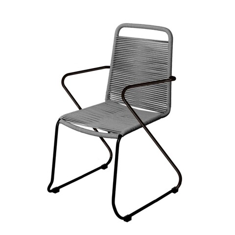 Scaun pentru gradina Antea, 53 x 53 x 88 cm, otel/sfoara, gri inchis Gradina