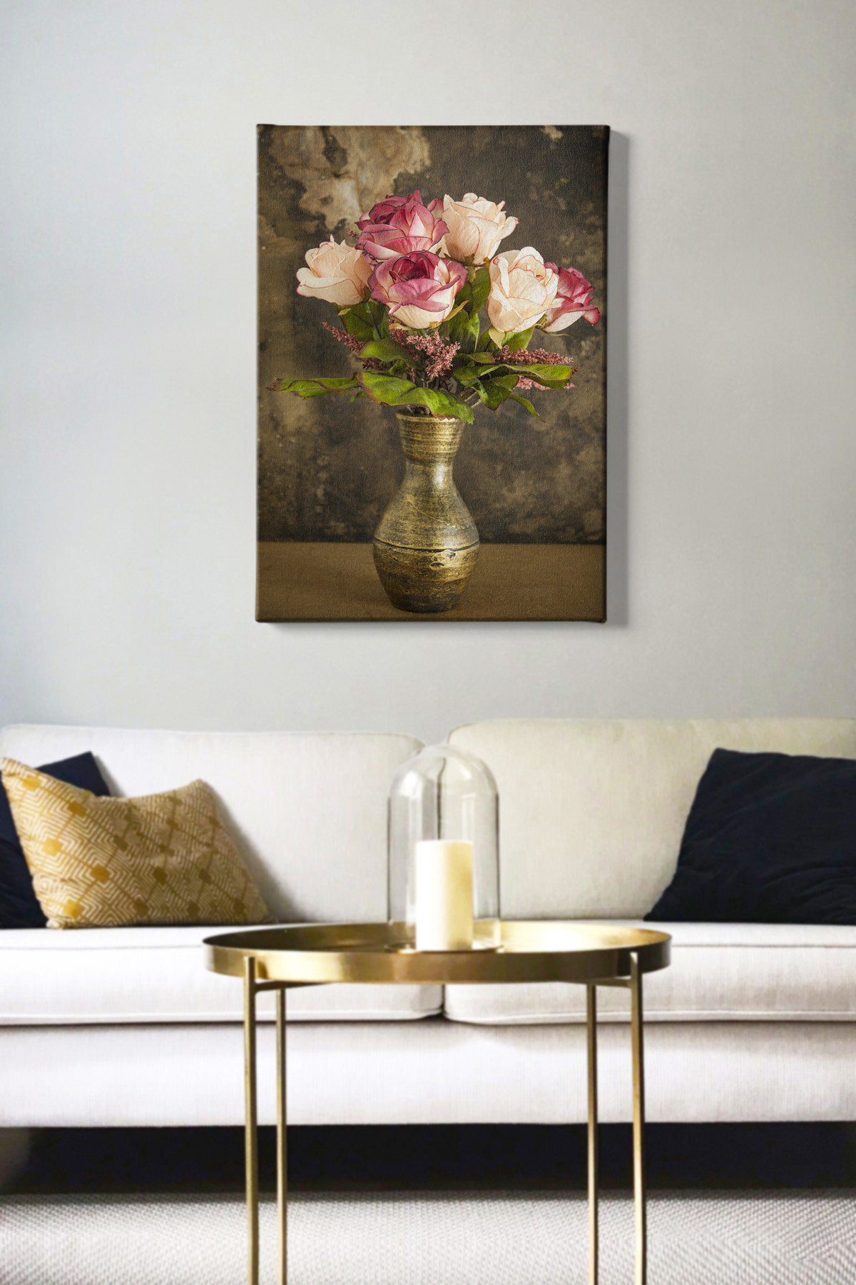 Tablou decorativ, Kanvas Tablo (50 x 70), Canvas, Rama din lemn (grosime 3 cm), Multicolor