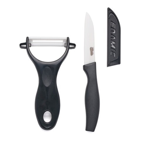Set cutit si cutatator legume, cook in style, vanora, ceramica, negru