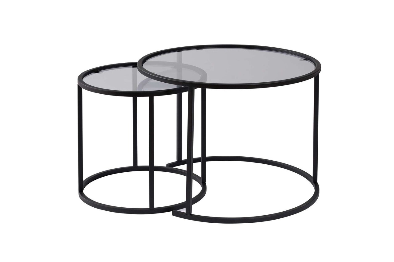 Set masute de cafea, Hanah Home, Black-Grey-60-42, Negru - imagine 6