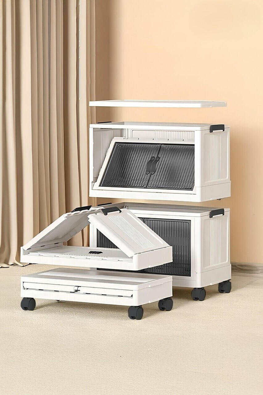 Dulap multifunctional, Hanah Home, Lavine 67, 32x67x56 cm, PLASTIC, Alb — imaginea 3