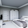 Dulap pentru haine, Miwood, Duru 1600-023, Alb mat