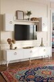 Comoda TV, Hanah Home, Demet, 180x41x30 cm, Alb