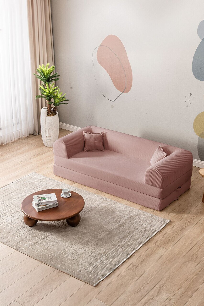 Canapea extensibila 3 locuri, Atelier del Sofa, 118FVL1309, Tesatura plus reiata, Roz - view 3
