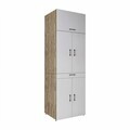 Dulap masina de spalat, Hanah Home, Dora, 70x230x68.8 cm, PAL, Alb/Pin Atlantic