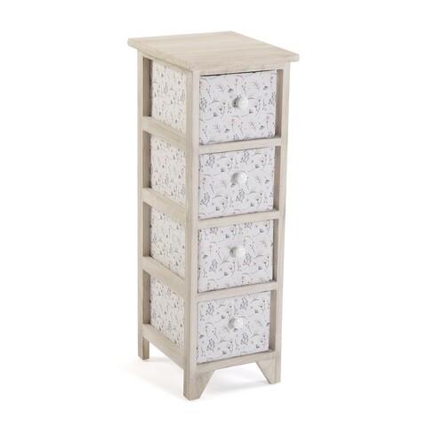 Organizator baie cu 4 cosuri Lili Flowers, Versa, 25 x 30 x 72 cm, MDF Mobilier Baie