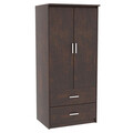Dulap pentru haine Olympus, Pakoworld, cu 2 usi, 81x57x183 cm, PAL melaminat, maro