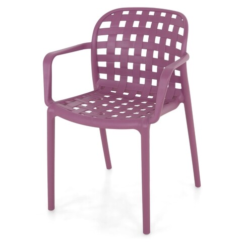 Scaun cu brate suprapozabil, Amir, 58 x 57 x 82 cm, plastic, mov