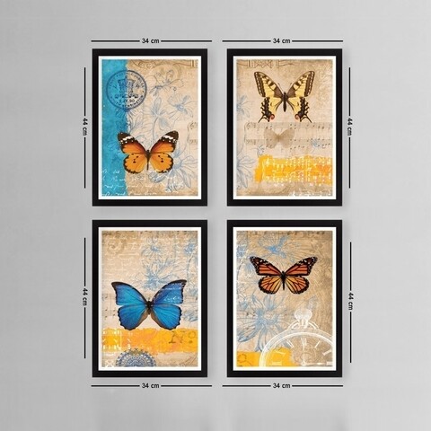 Set 4 tablouri decorative, SET_104, Lulu, 34×44 cm, plastic Decoratiuni