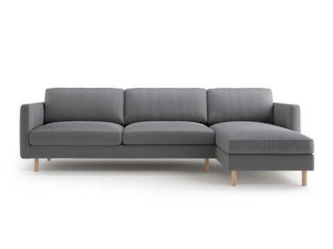 Coltar dreapta 4 locuri, Eden, Micadoni, 286x150x90 cm, catifea, gri
