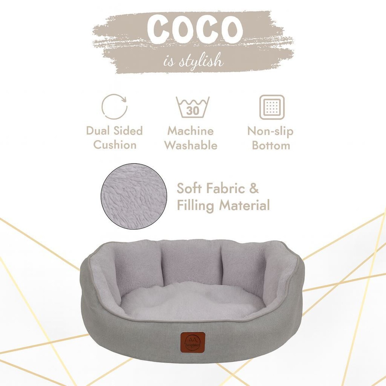 Pat pentru animale de companie, Paws &amp; Whiskers, Coco L, Material exterior: 100% poliester, Gri - view 5