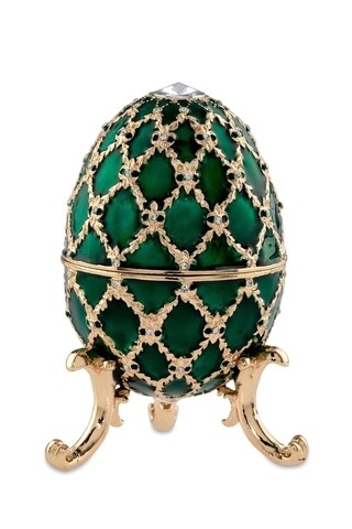 Cutie decorativa Egg, Hermann Bauer, 6x10 cm, verde