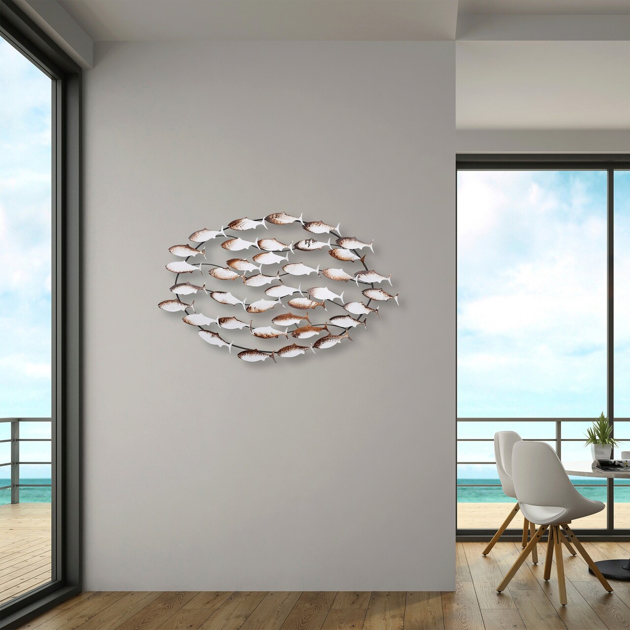 Decoratiune de perete, Alabalık, Metal, 94 x 58 x 5 cm, Multicolor - 2 | YEO