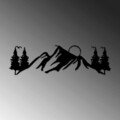 Decoratiune de perete, Landscape 3, Metal, 70 x 20 cm, Negru