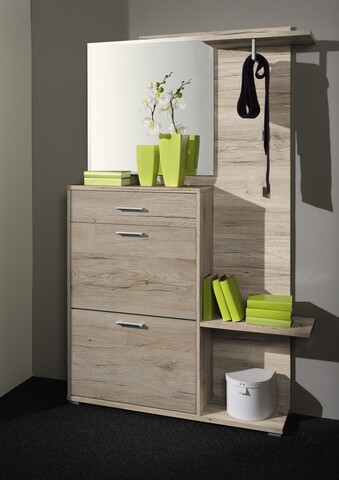 Mobilier pentru hol, mary, 119 x 27 x 197 cm, pal/sticla, stejar