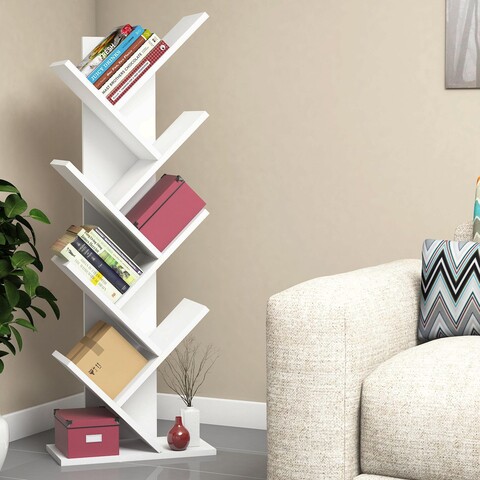 Biblioteca Hitit, Almaren, 46x22x128.5 cm, alb Almaren