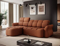 Coltar extensibil stanga 3 locuri ELTAP, Beneth, 301x185x115 cm, lemn/poliester, caramiziu