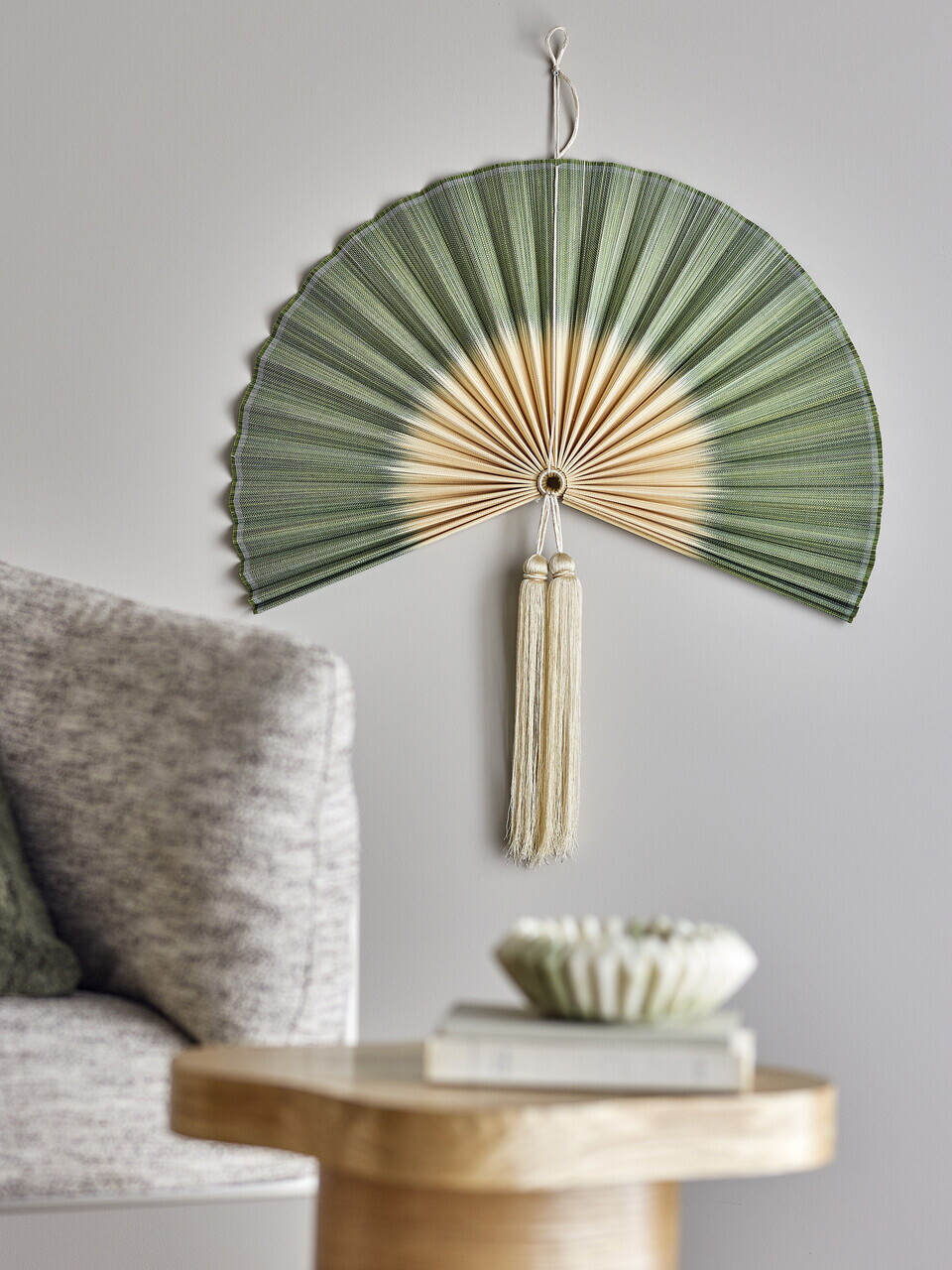 Decoratiune de perete, Bloomingville, Jaime, 75x70 cm, bambus, verde - view 4