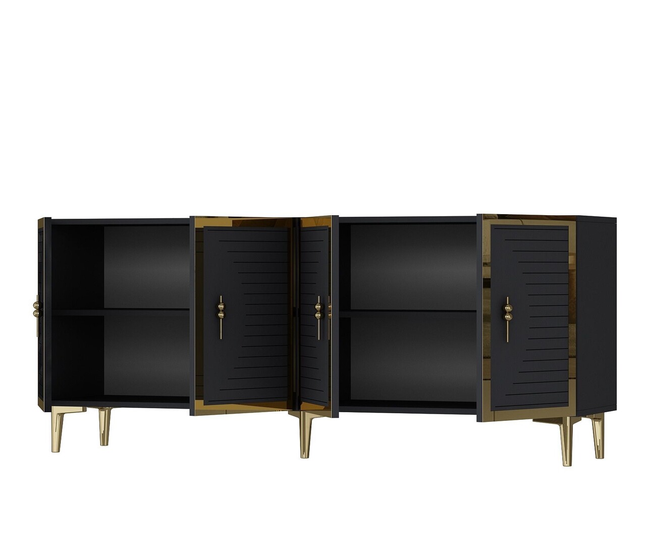 Consola, Hanah Home, Tuna 180, 180x75x32 cm, PAL , Antracit / Aur - view 5