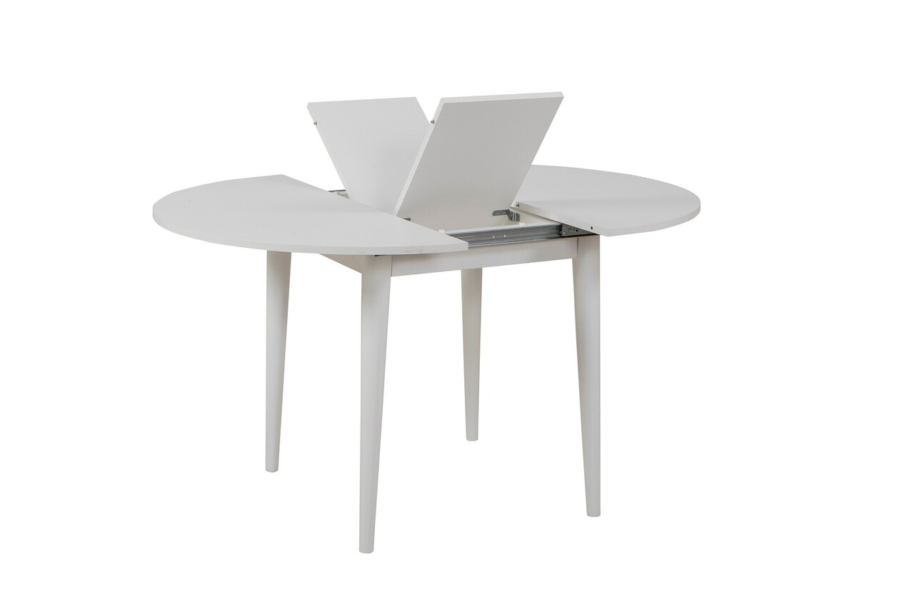 Masa de sufragerie extensibila, Vella, Vina 139, 100x75x100 cm, PAL, Alb - 1 | YEO