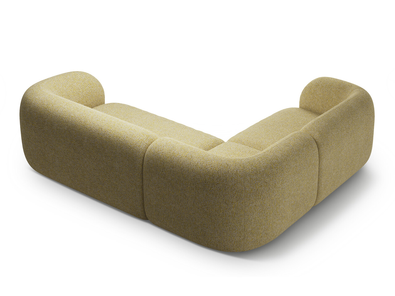 Coltar stanga 4 locuri, Kate, Micadoni, 252x220x76 cm, tesatura structurata, galben melanj - 1 | YEO