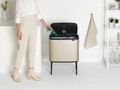 Cos de gunoi cu soft touch, Brabantia, Bo Touch Metallic, 11+23 L, 31.2x54x68 cm, otel, auriu